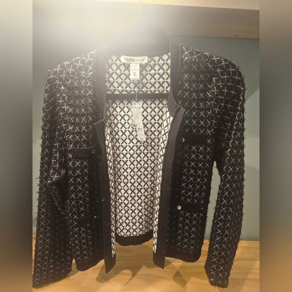 WHBM-LS Eyelash Jacket w. Snaps